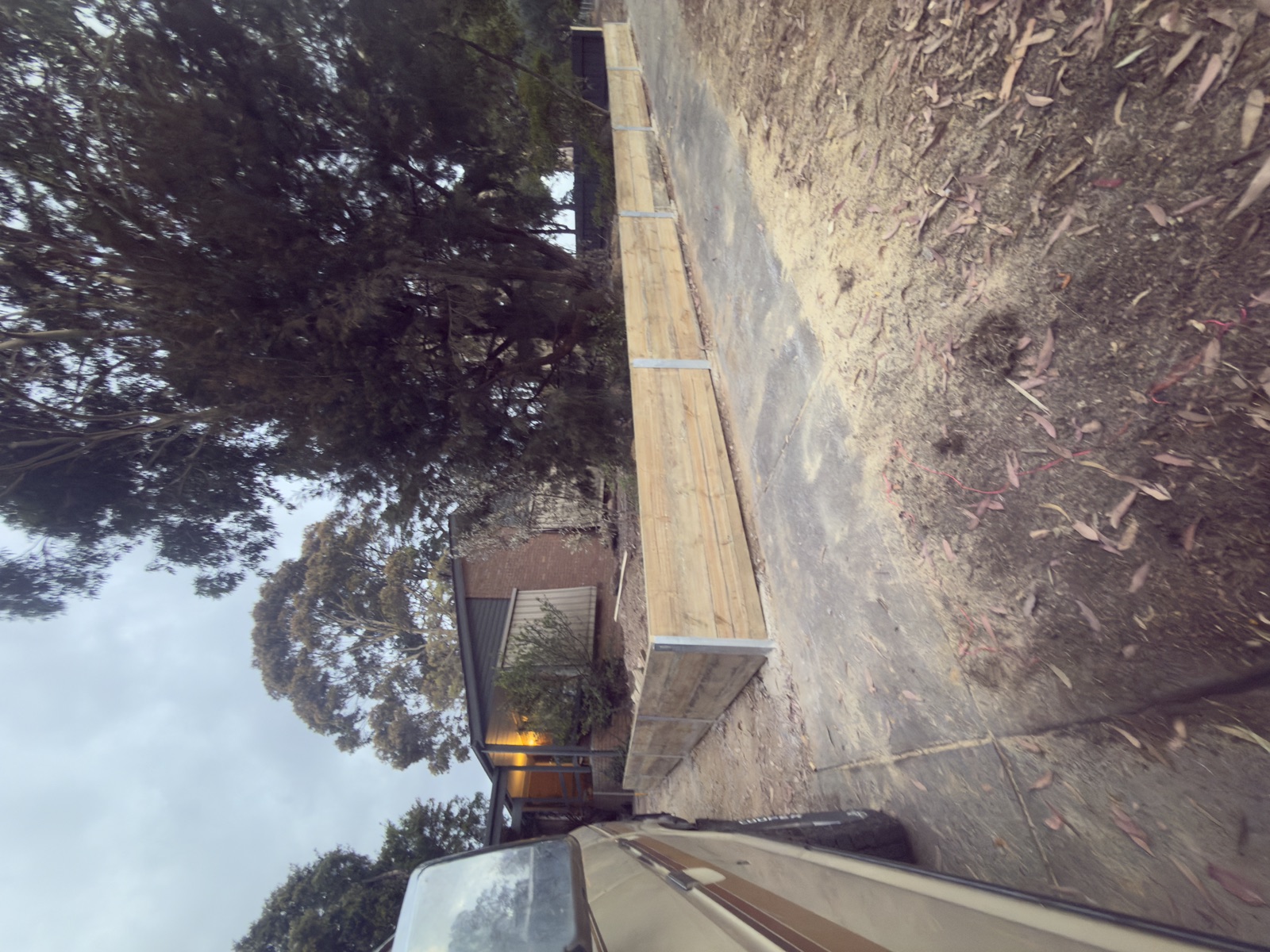 Front garden and timber retaining work underway in Blackburn South