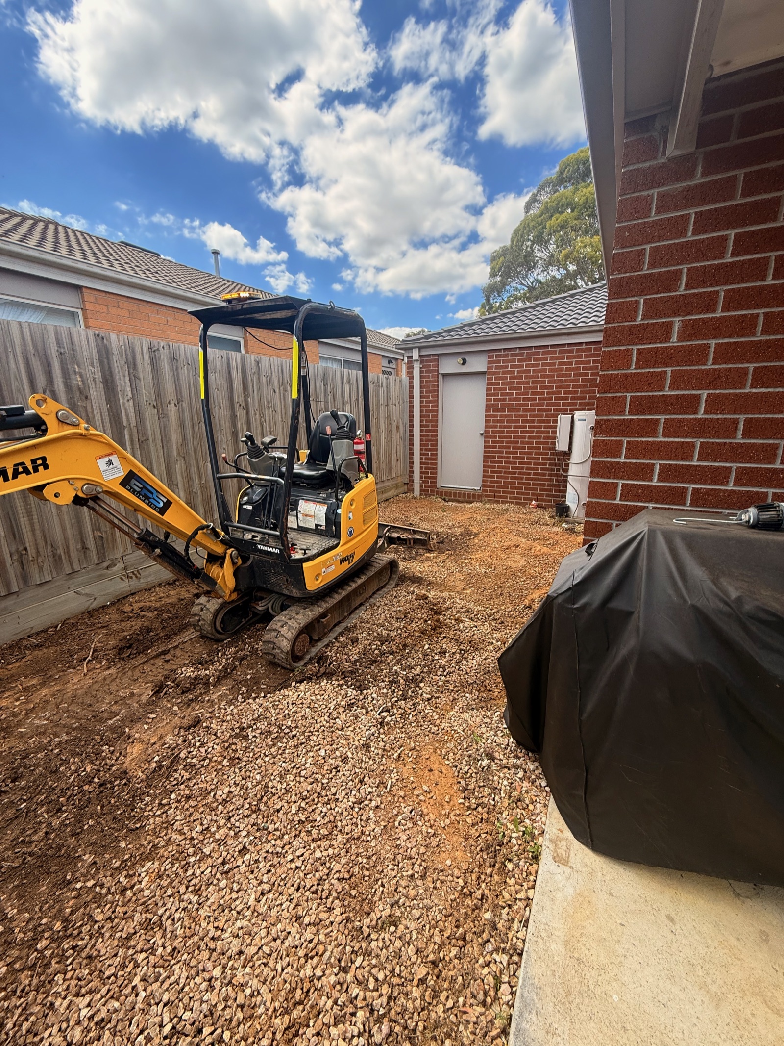 Side access before landscaping works begin