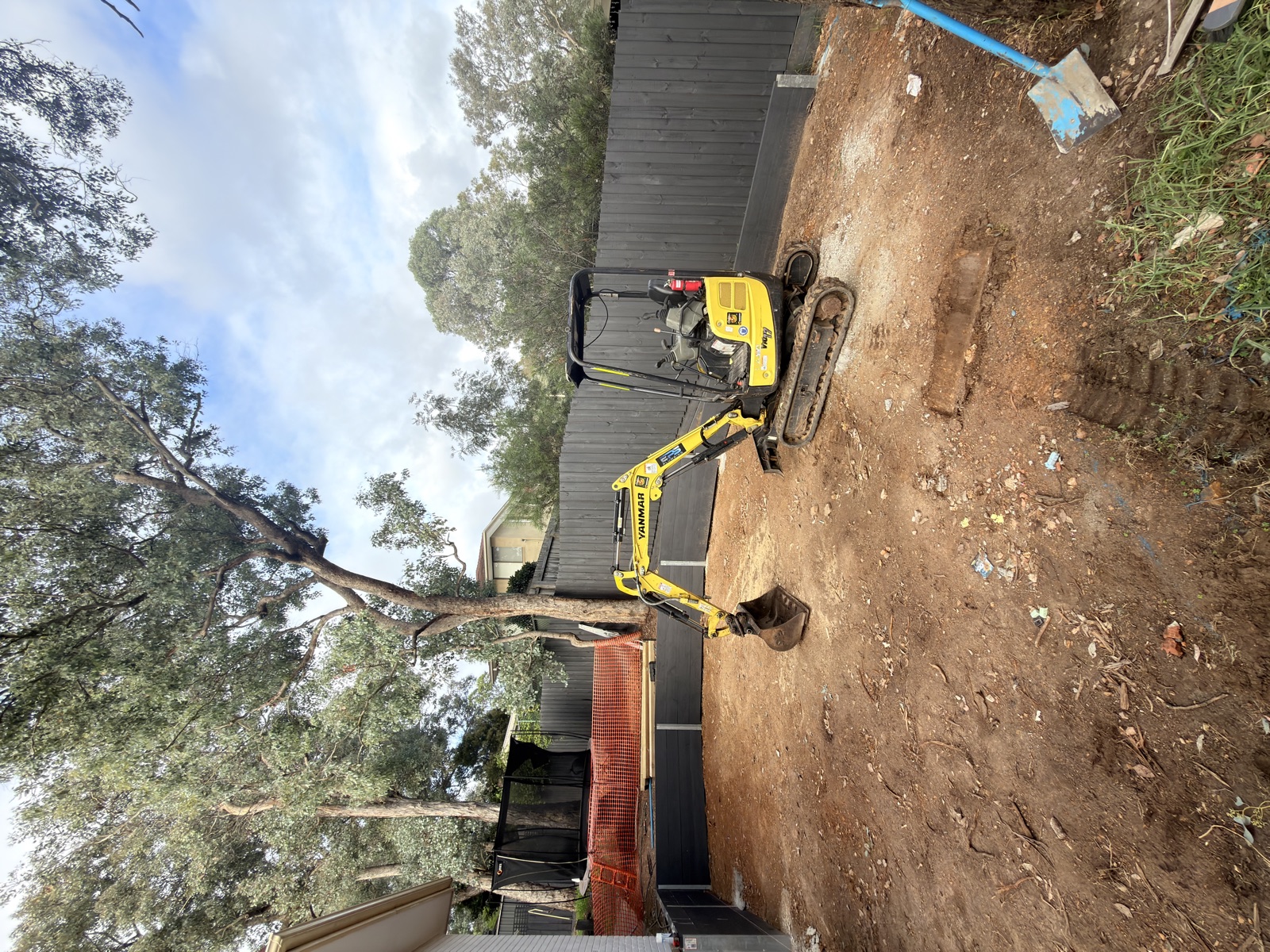 Basketball court excavation and formwork underway in Eltham